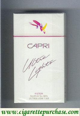 Capri Ultra Lights Filter 100s cigarettes hard box